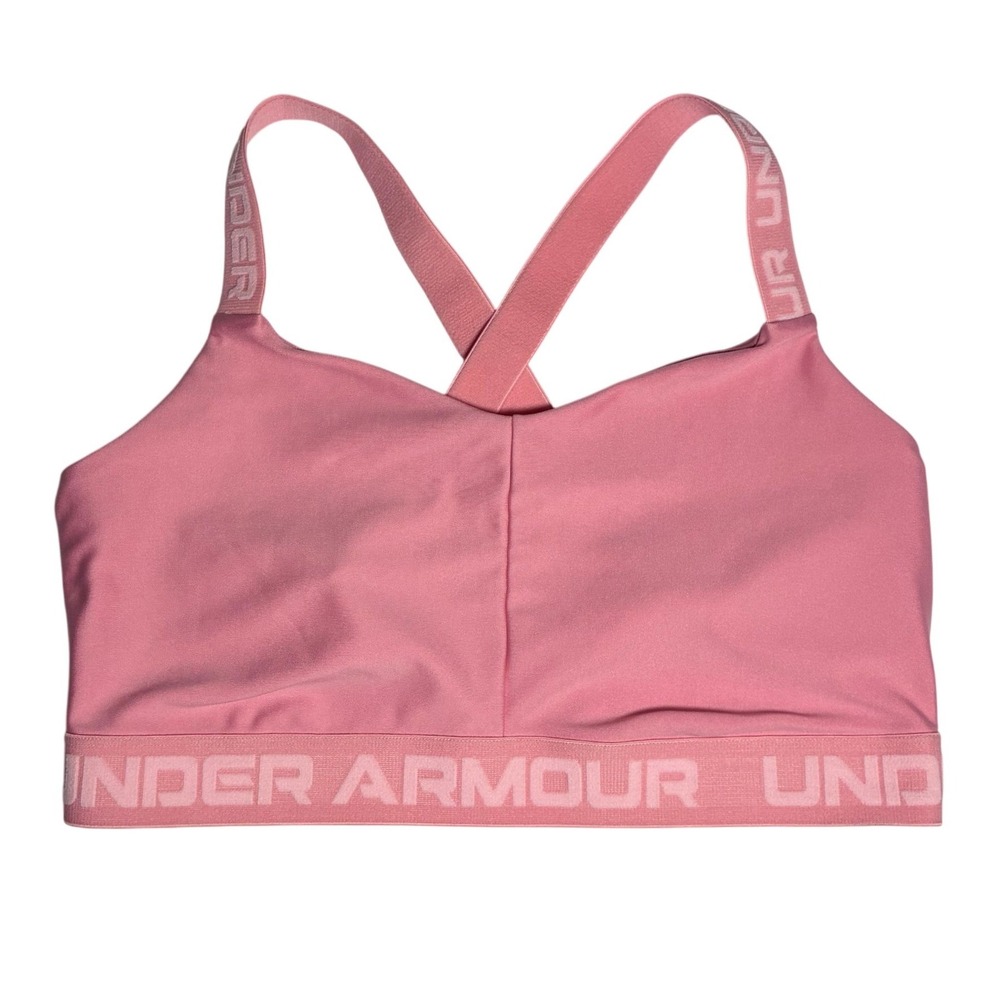 Under Armour Crossback Strappy Low Sports Bra XL Pink Gym Sleaze Sporty Chic